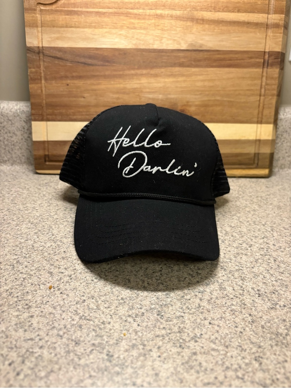 Hello Darlin' Black Trucker Hat